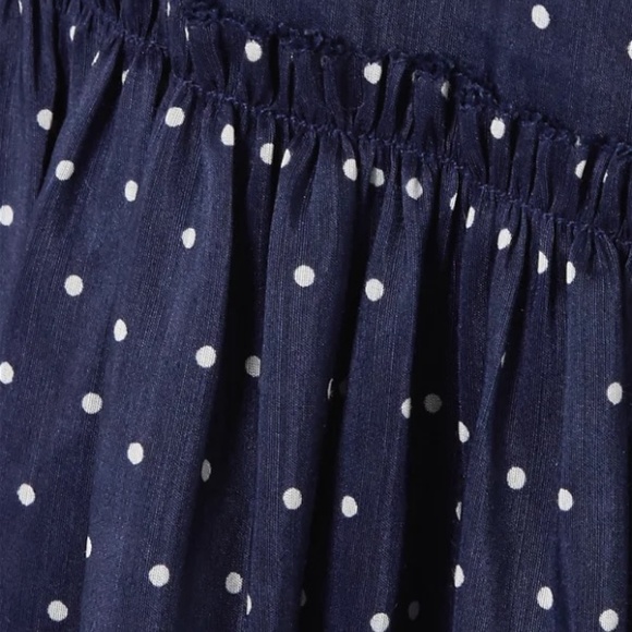 Apiece apart navy polka dot puff sleeve midi dress with tie waist. - Picture 5 of 7